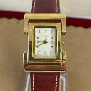 Awesome Ecclissi Tank Shape Gold Tone Quartz Watch
